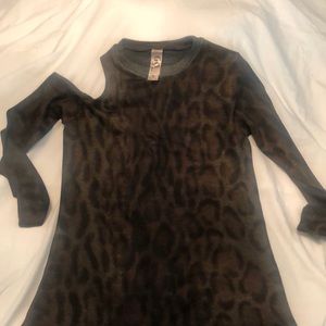 Go couture top, one cold shoulder animal print front and both sides of sleeves